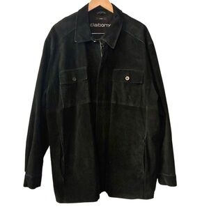 Vintage 90’s Claiborne Suede Jacket Leather Zip Barn Coat Chore Jacket Black XL